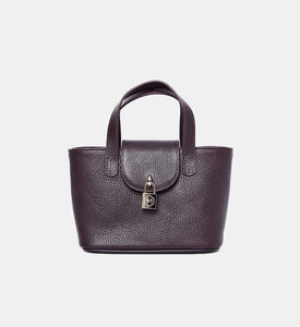 Maya.M Leather Logo-lock Handbag, Burgundy, Packshot View