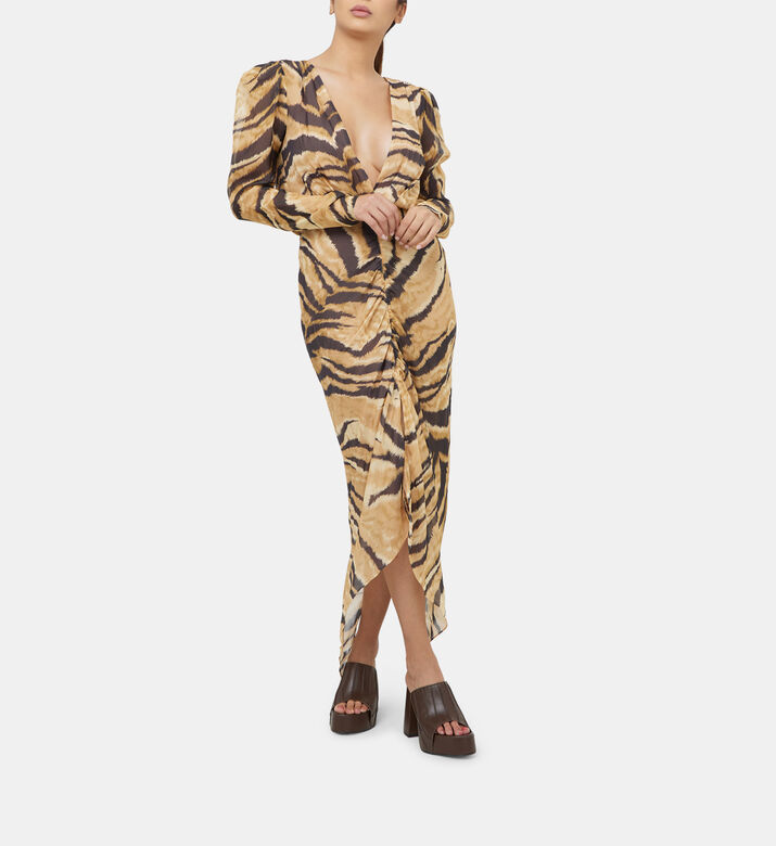 Astrid Tiger Printed Silk Dress