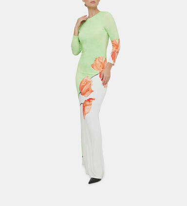 Delora Open Back Crewneck Maxi Dress