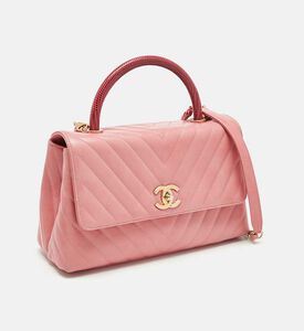 Chanel Chanel Chevron Leather Small Coco Top Handle Bag Preowned, Packshot View Chanel Chanel Chevron Leather Small Coco Top Handle Bag Preowned, Packshot View