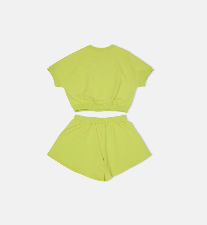 طقم شورت وتيشيرت منقوش بشعار