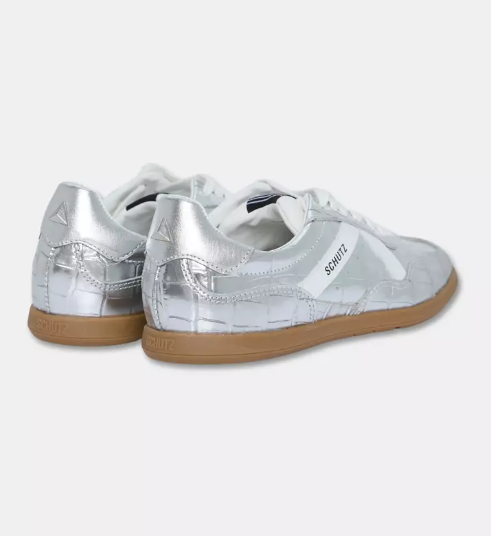 Schutz Metallic Croc-embossed Sneaker, Packshot View