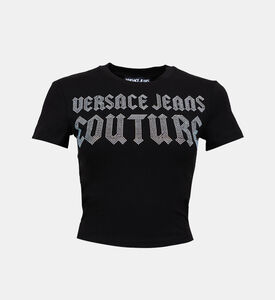 تيشيرت قطن بلوغو بأحجار الراين