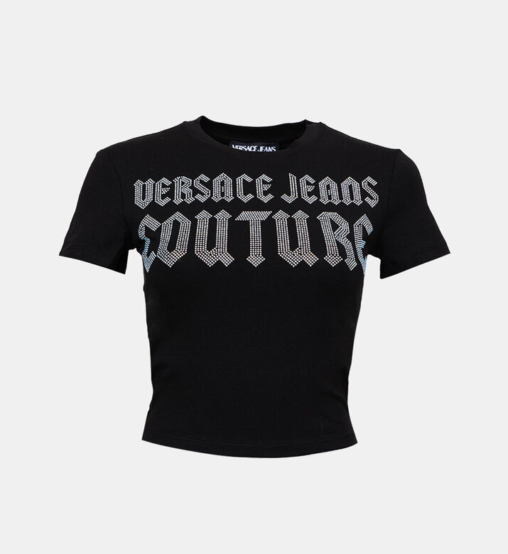 تيشيرت قطن بلوغو بأحجار الراين