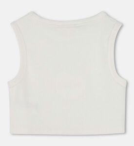Embroidered Logo Ribbed Tank Top