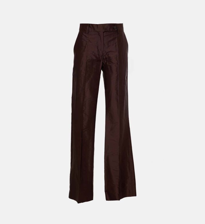 Luisa Spagnoli Aiuola Tailored Front Seams Flared Trousers, Brown, 44, Packshot View