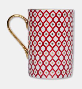 Imperial Gold Handle Red Lattice Cylindrical Mug, Packshot View