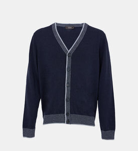 كارديغان بحواف متباينة بصف أزرار