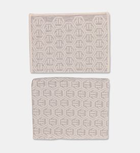 Philipp Plein Rectangular Shape Hand Towel Set, White, Packshot View