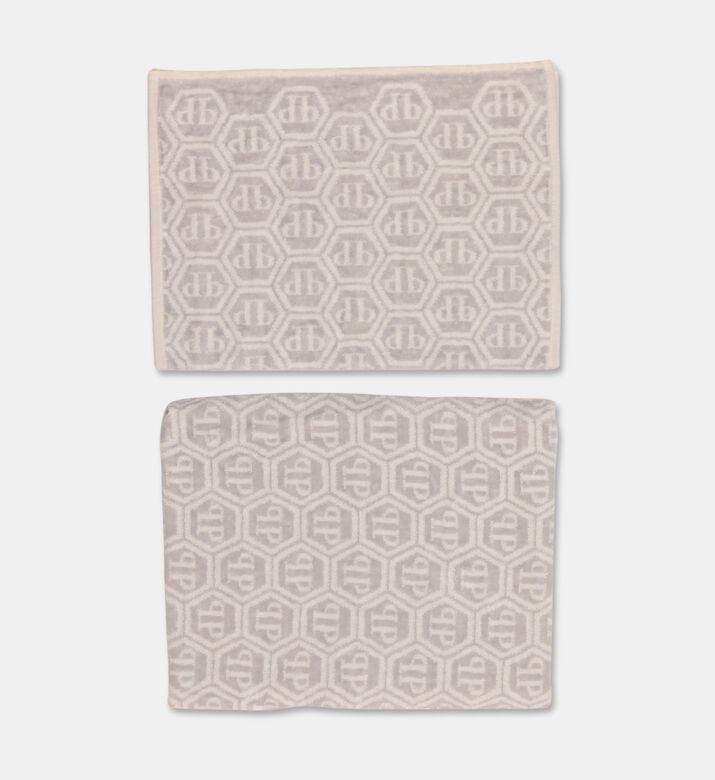 Philipp Plein Rectangular Shape Hand Towel Set, White, Packshot View