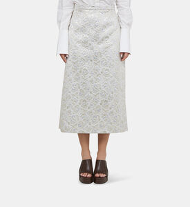 Pleated Back Detail Midi Skirt