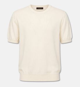 Slowear Crewneck Short-sleeve Knit Sweatshirt, White, 56, Packshot View