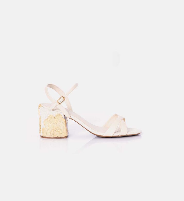 Embroidered Block-heel Sandals