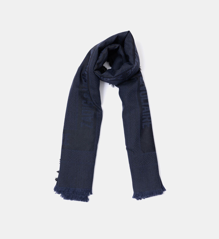 Jacquard Logo Frayed-finish Scarf