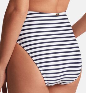 High-waist Striped Bikini Briefs