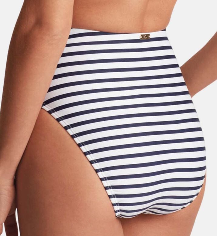 High-waist Striped Bikini Briefs