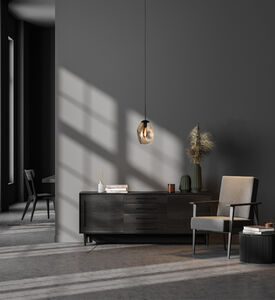 Masterlight Lava Organic-shape Pendant Lamp, Black, 24x23-cm, Packshot View