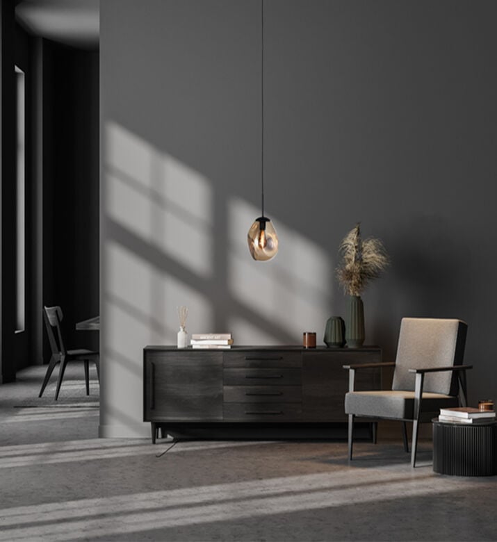 Masterlight Lava Organic-shape Pendant Lamp, Black, 24x23-cm, Packshot View