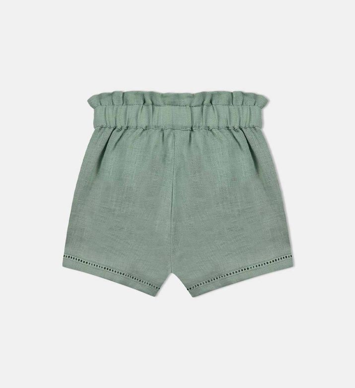 شورت بجيوب دانتيل مكشكش للبنات