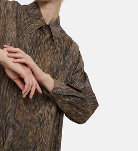 MM6 Animal-print Long-sleeve Dress, Model View