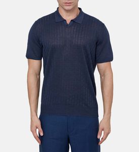 قميص بولو كتان محبوك