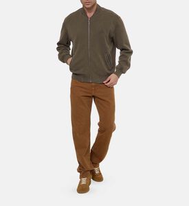 Embroidered Logo-detail Ribbed Long-sleeve Bomber Jacket Embroidered Logo-detail Ribbed Long-sleeve Bomber Jacket