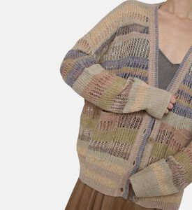 كارديغان محبوك منسوج بألوان متعددة
