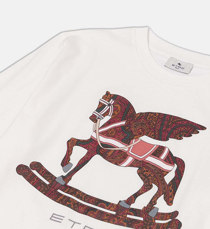 Cotton Horse-print Logo T-shirt