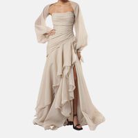 Rushed Detached Sleeves Gown