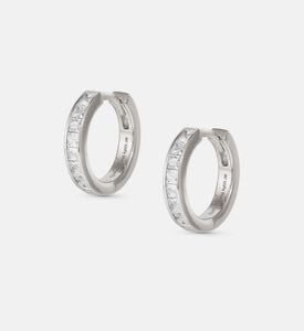 Carismatica Cubic Zirconia Silver Hoop Earrings