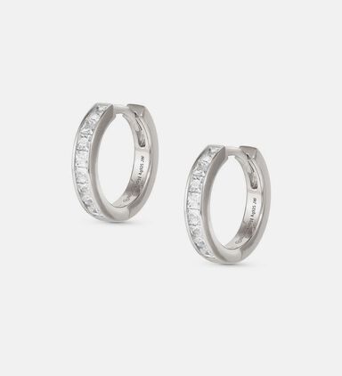Carismatica Cubic Zirconia Silver Hoop Earrings