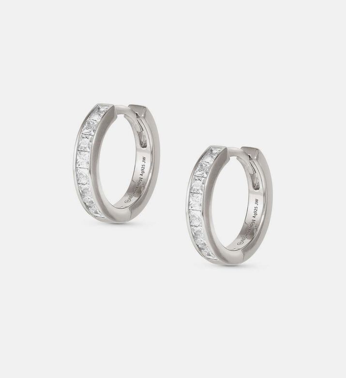 Carismatica Cubic Zirconia Silver Hoop Earrings