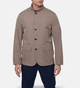 Hackett London Button Closure High Neck Jacket, Model View