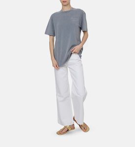 تيشيرت باتورو بياقة دائرية وخياطة مزدوجة