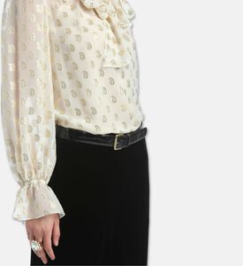 Luisa Spagnoli Lenticchia Gold Paisley-print Blouse, Model View