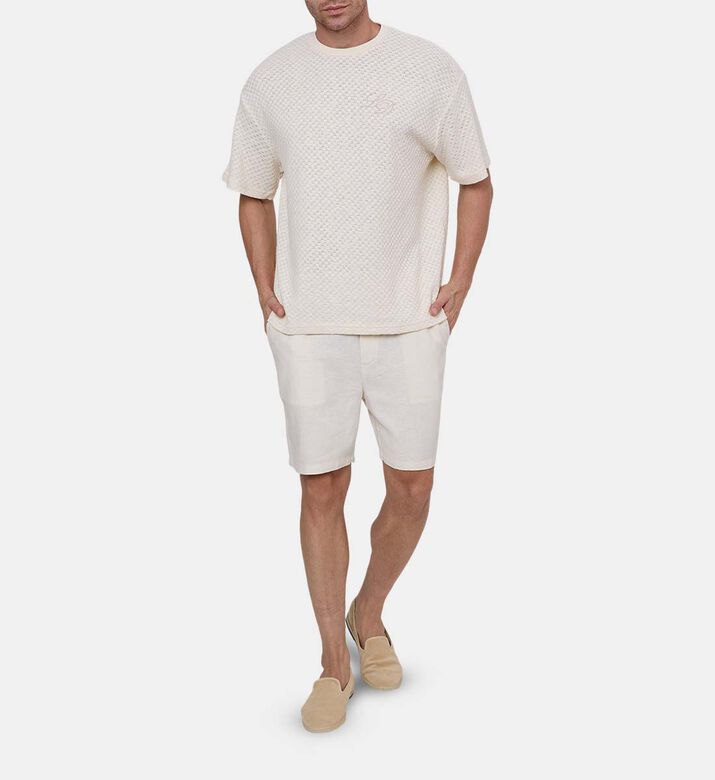 تيشيرت بروس قصير الأكمام مضلع بمربعات