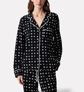 DKNY Logo Long-sleeve Pajama Set, Model View