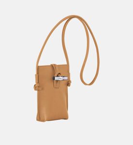 حقيبة هاتف جلد برقعة شعار