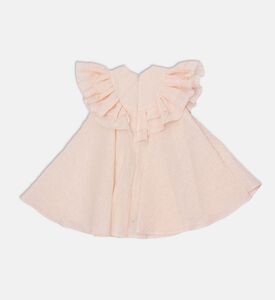 فستان قطن واسع بطبقات مكشكشة