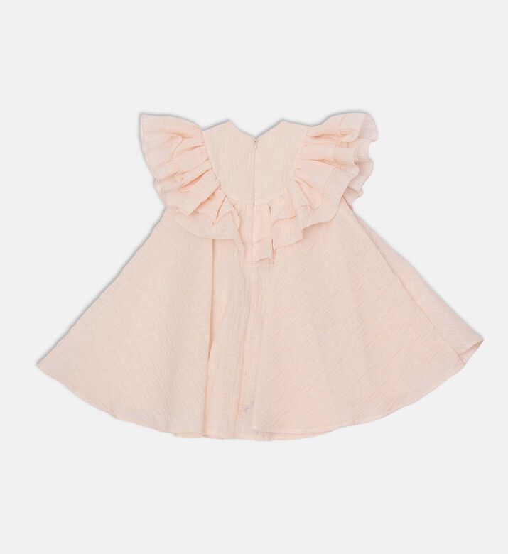 فستان قطن واسع بطبقات مكشكشة