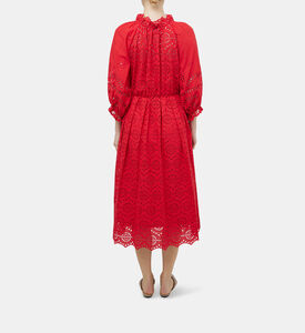 فستان بتطريز أنجليزي قطن موسلين