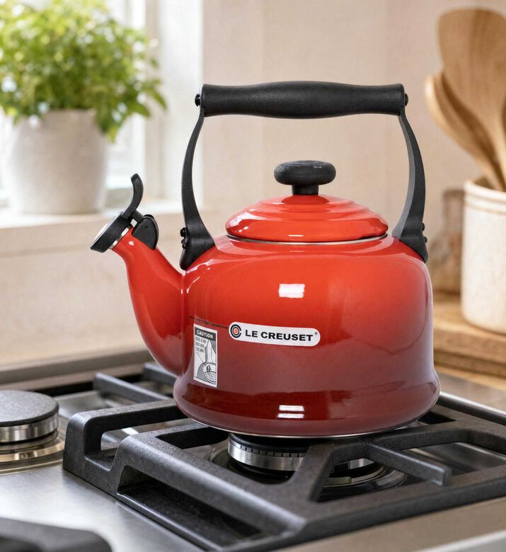 Le Creuset Traditional Stove Top Kettle, Red, Model View