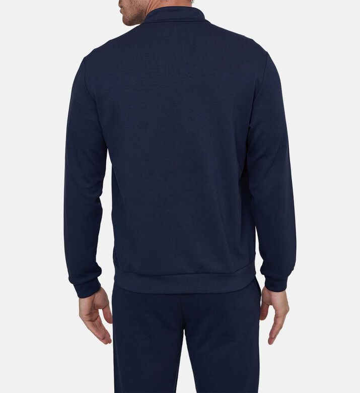 سويت شيرت بتطريز شعار بسحاب كامل