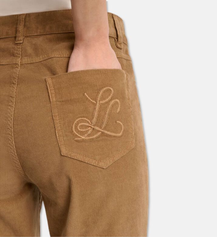Luisa Spagnoli Ogniora Gold-tone Button Straight-leg Jeans, Brown, 46, Model View