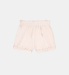 Girl Ric-rac Trim Linen Shorts
