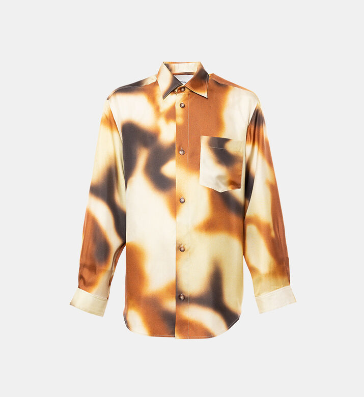 قميص سيباس ملطخ بنقشة غرافيتي فضفاض