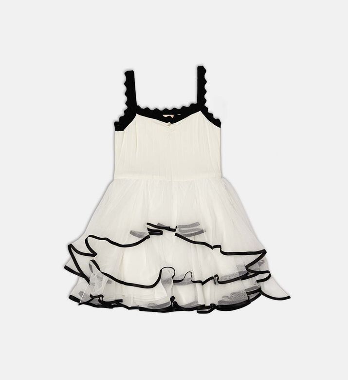 Contrast-trim Tulle Dress