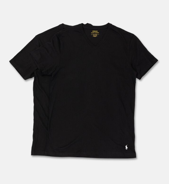 Ralph Lauren Cotton Regular-fit V-neck T-shirt, Black, S, D, Packshot View