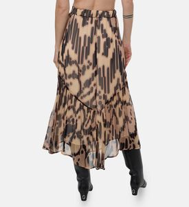 Ba and Sh Aley Abstract-print V-shape Seam Maxi Skirt, Model View