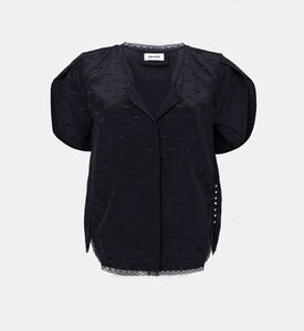 بلوزة حريرية بنقشة متموجة